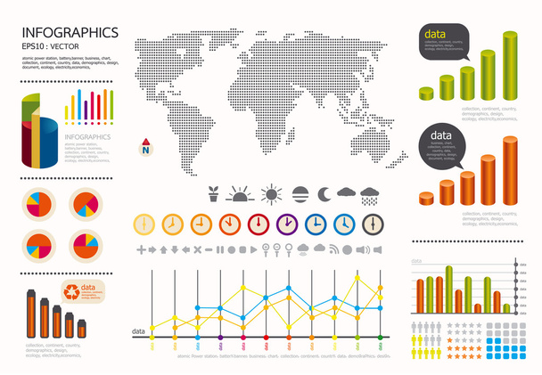 infográficos conjunto e informações tempo mundo Gráficos vetor s
 - Vetor, Imagem