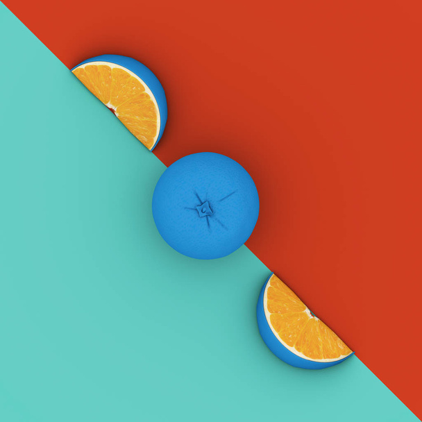 Креативна концепція фруктів: видатний грейпфрут на бірюзовому і
 - Фото, зображення