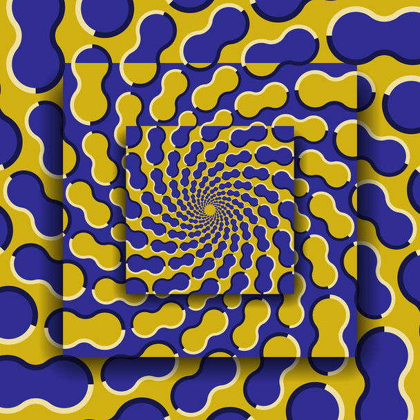 Plataformas móviles con un patrón espiral circular. Fondo de ilusión óptica
. - Vector, Imagen