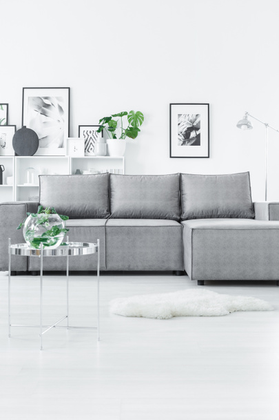 Grey elegant living room interior - Fotó, kép
