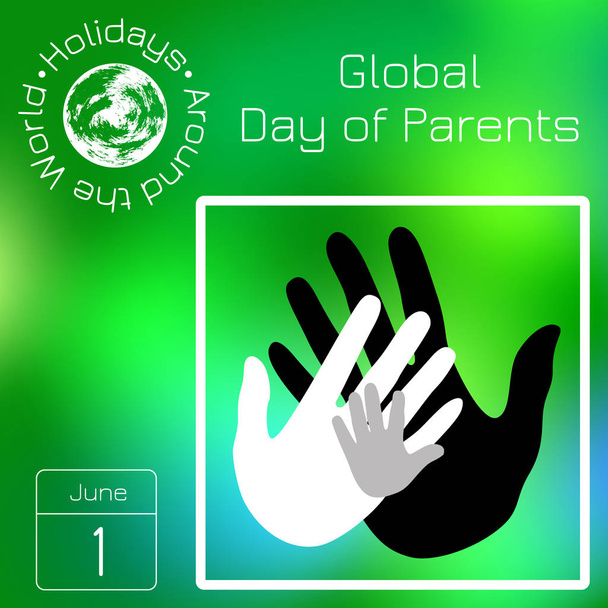 シリーズのカレンダーです。世界の休日。今年の毎日のイベントです。親の世界的な日 - ベクター画像
