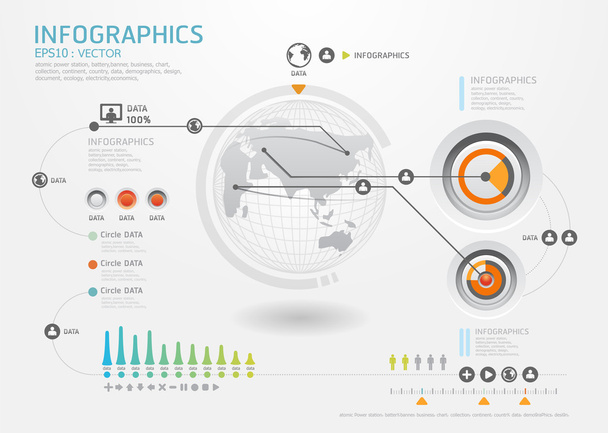 インフォ グラフィック セットと情報グラフィックの vector.modern スタイル - ベクター画像