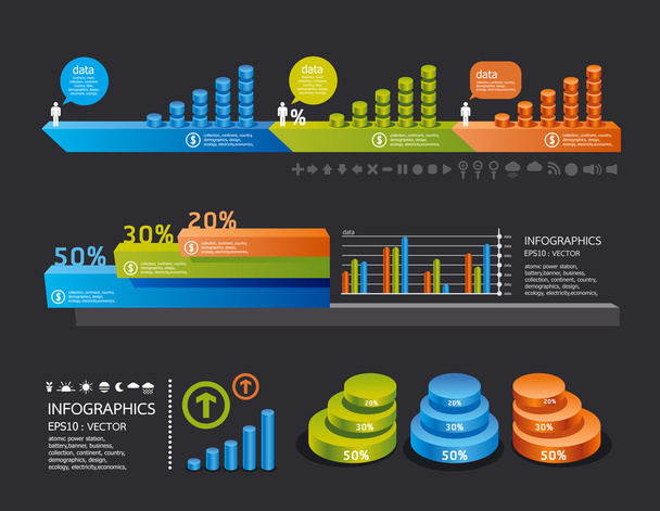 infographics set and Information Graphics vector - Vector, Image