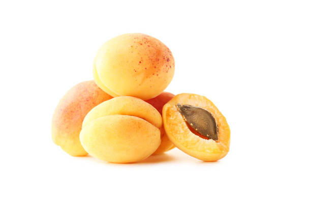 Ripe apricots isolated on white background - Fotó, kép