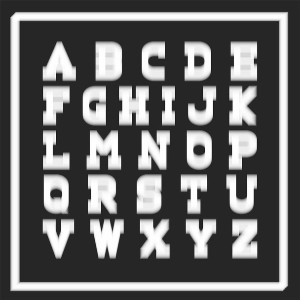 Vector stylish font.English alphabet. Latin letters with blurry effect - Vector, Imagen