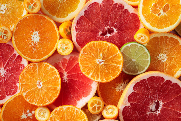柑橘系の果物のクローズ アップ. - 写真・画像