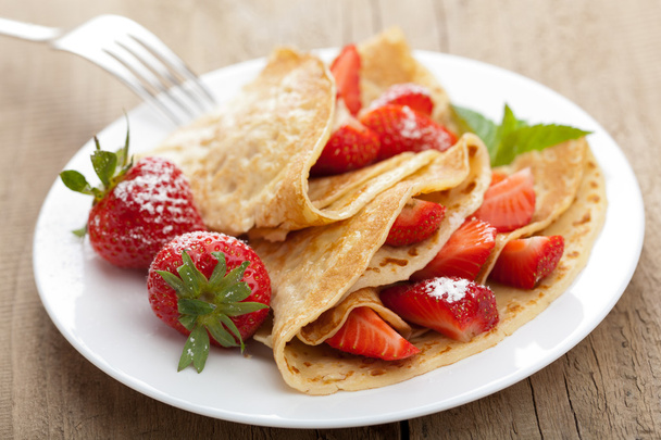 pancakes with strawberry - Foto, imagen