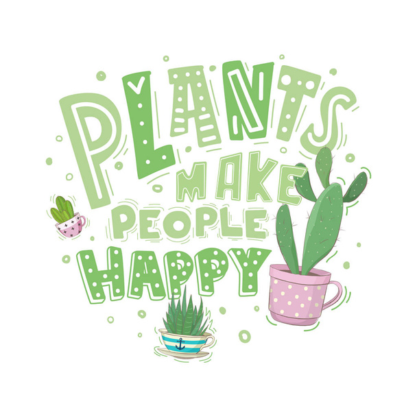 le piante rendono felici le persone
 - Vettoriali, immagini
