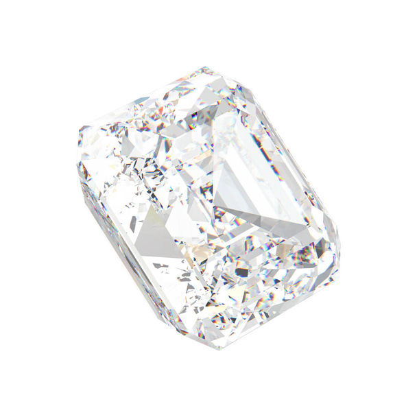 3D illustration isolated white square diamond stone - Photo, Image