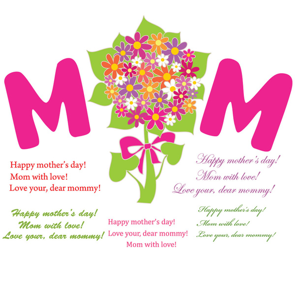 Greeting card for Mother - Vettoriali, immagini