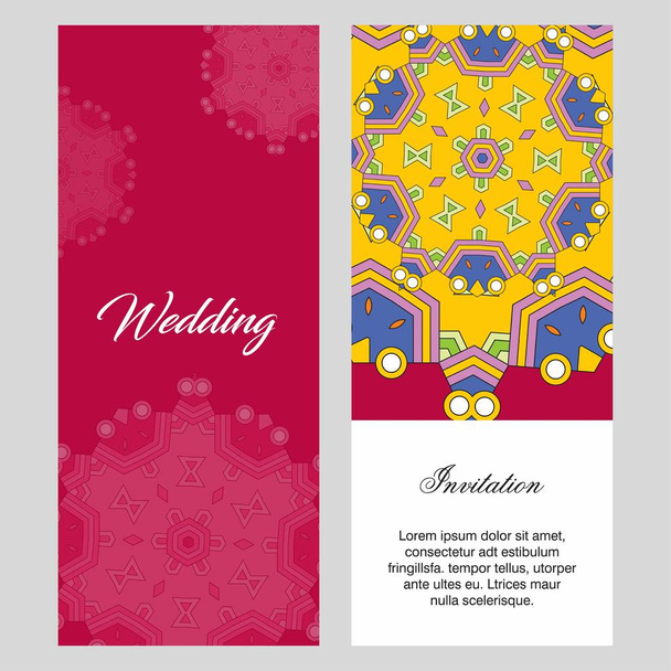 Шаблон оформления свадебных открыток, векторная иллюстрация
   - Вектор,изображение