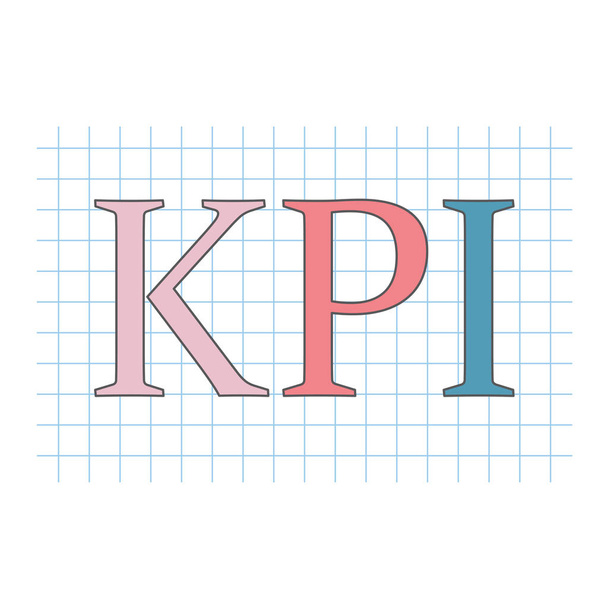 KPI (Key Performance Indicator) acronym written on checkered paper - Vector, Image