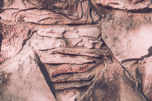 Close up of natural stone wall. Stone wall texture  - Foto, Bild