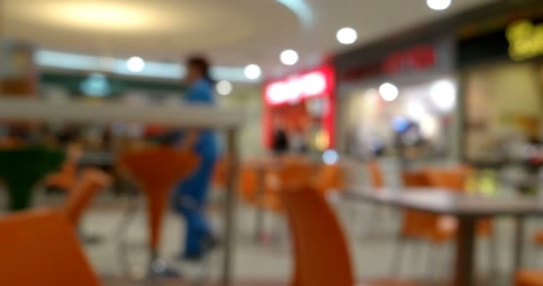 Out of focus footage inside food court restaurant - Footage, Video