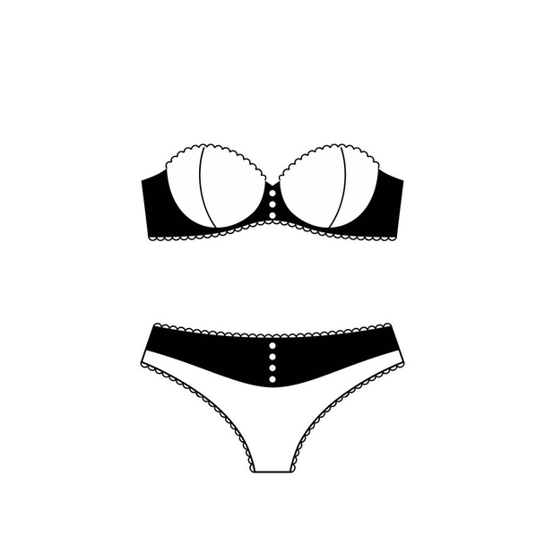 Lingerie vector icon isolated on white background. - ベクター画像