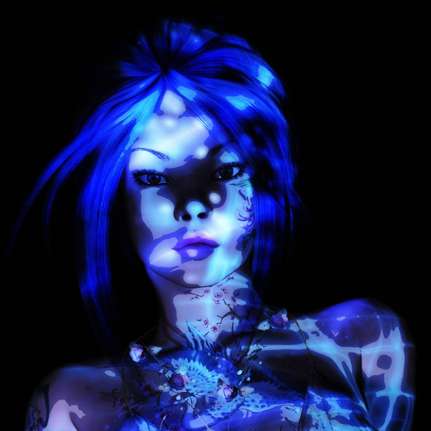 Digital 3D Illustration, 3D Rendering of a Fantasy Woman - Fotoğraf, Görsel