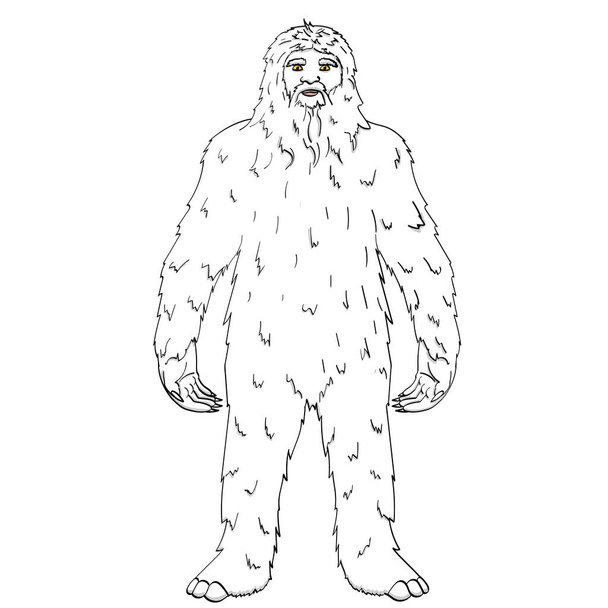 Objeto aislado en punto de fondo blanco. vector Nepal, Yeti, Abominable muñeco de nieve. Color cómic estilo imitación pie grande
 - Vector, imagen