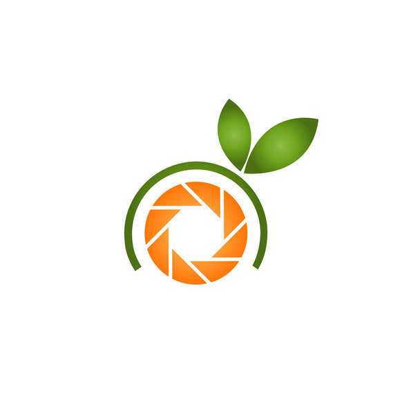 Oranssi valokuvaus logo
 - Vektori, kuva