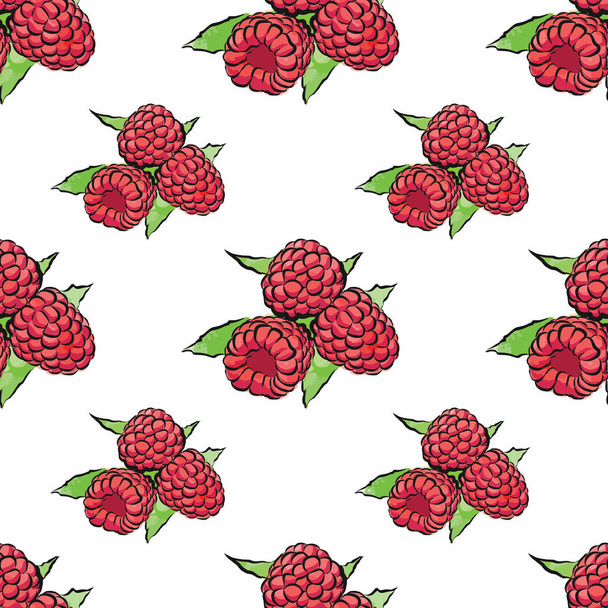 seamless pattern of raspberries - Vetor, Imagem