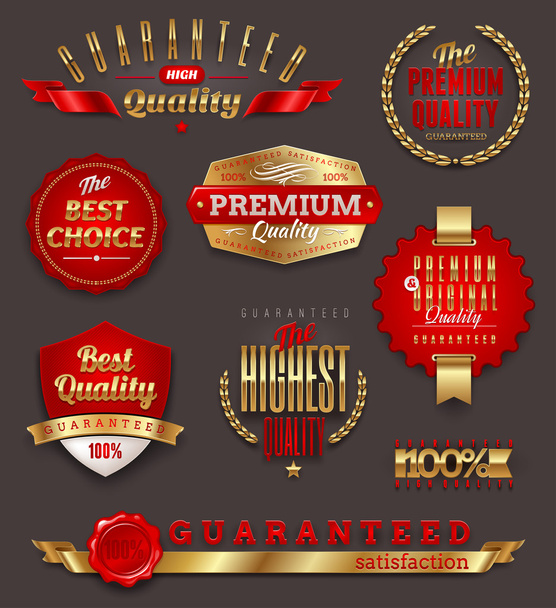 Set of premium & quality golden labels - Vector, Image