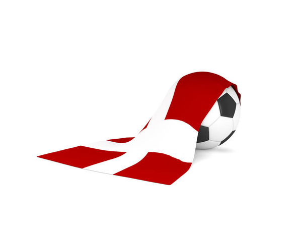 Soccer ball with the flag of Denmark - Foto, Imagem