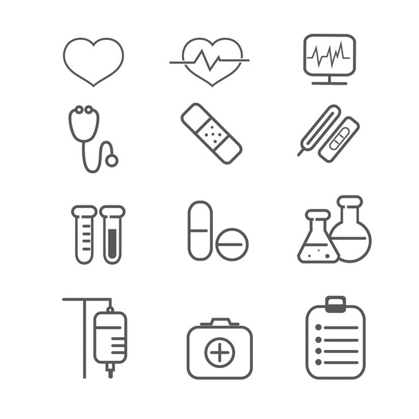 Medical icons with White Background.jpg - Vector, Imagen