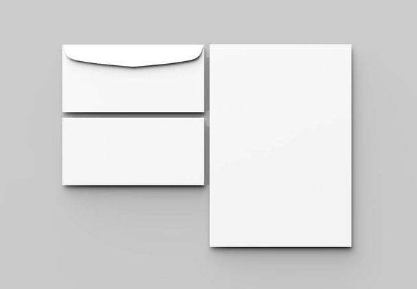 Конверт і букву знущаються ізольовано на м'якому сірому фоні. тривимірний
 - Фото, зображення