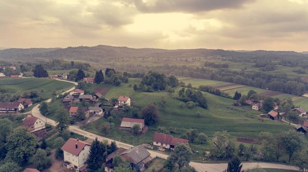Aerial view of countryside at sunset. - Foto, immagini