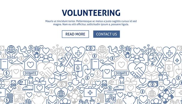 Volunteering Banner Design - Vector, Image