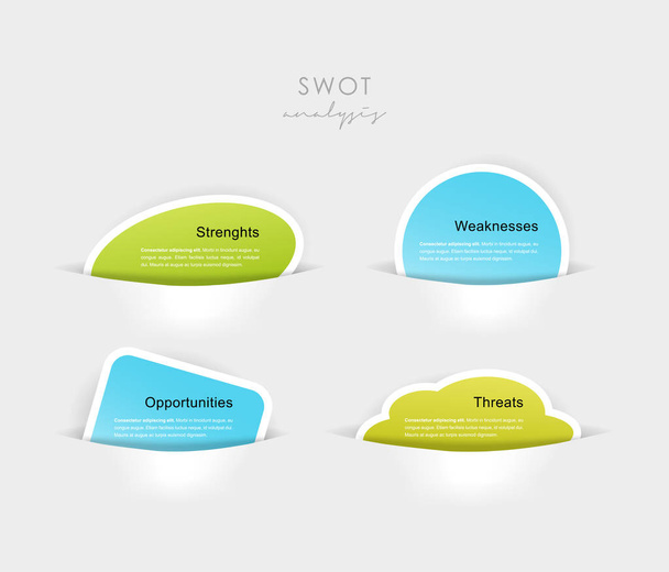 SWOT - (Сильні слабкості можливості загрози) бізнес-арк
 - Вектор, зображення