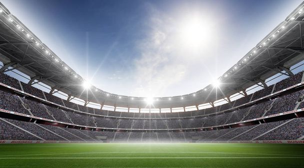 The stadium, the imaginary football stadium is modelled and rendered. - Foto, Imagem