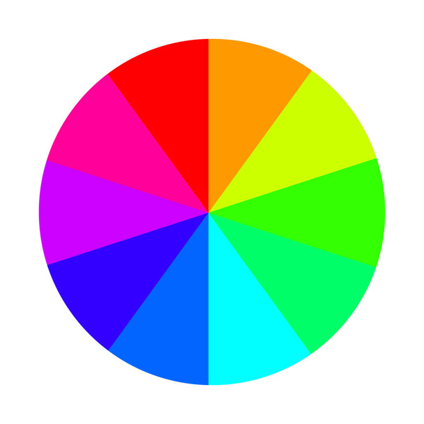 ein einfaches Kreisdesign wird in der gesamten Farbpalette auf weißem Hintergrund gemalt - Vektor, Bild