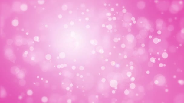 Romantic pink holiday background with glowing bokeh particles. - Footage, Video