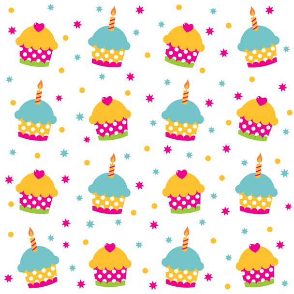Birthday seamless pattern - Vektor, Bild