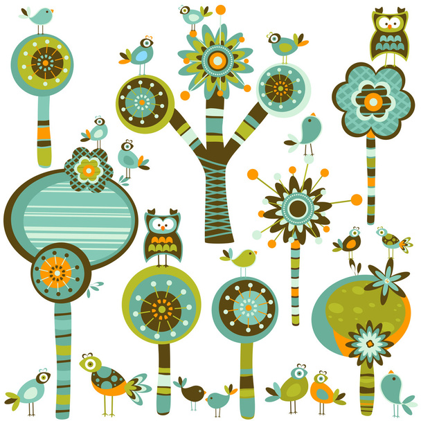 Whimsy flowers - Vector, afbeelding