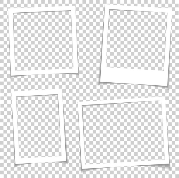 Photo frames with realistic drop shadow vector effect isolated.  - Vector, Image