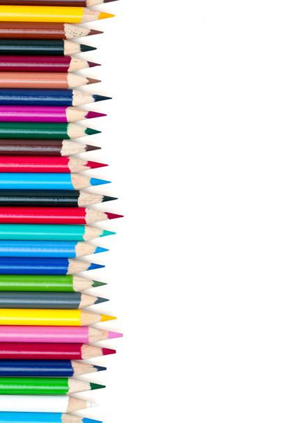 vertical row of coloured pencils - Photo, Image