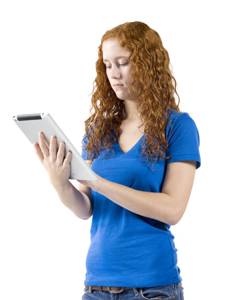 Jeune femme utilisant une tablette PC
 - Photo, image