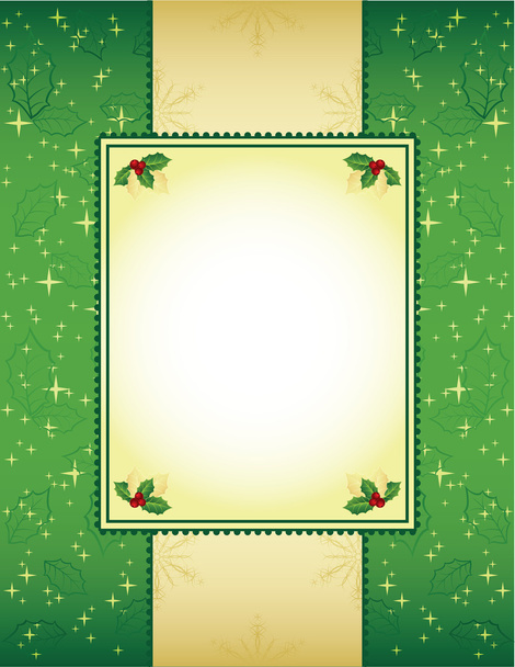 グリーンとゴールドのクリスマス背景 - ベクター画像