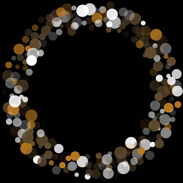 Gold, white and gray confetti transparent dots. - Vector, afbeelding