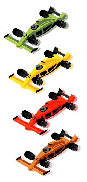 isometrische set racing Formule1 - Foto, afbeelding