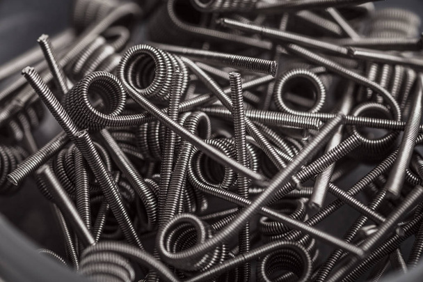 Fussed Clapton Coils for vape or e-cig dripping atomizers or RDA, macro photo - Photo, Image