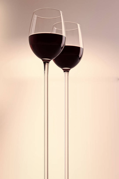 Two glasses with red wine - Photo, image