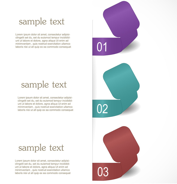 Set of paper bookmarker or stickers - Vector, imagen