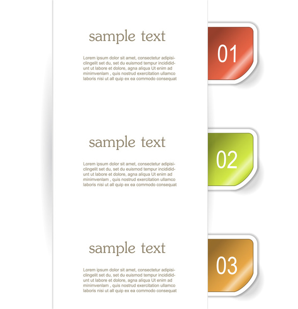 Set of paper bookmarker or stickers - Διάνυσμα, εικόνα