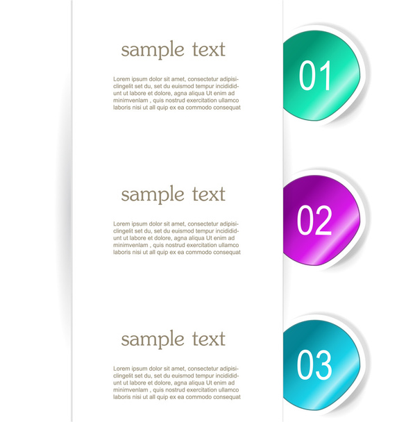 Set of paper bookmarker or stickers - Vector, afbeelding