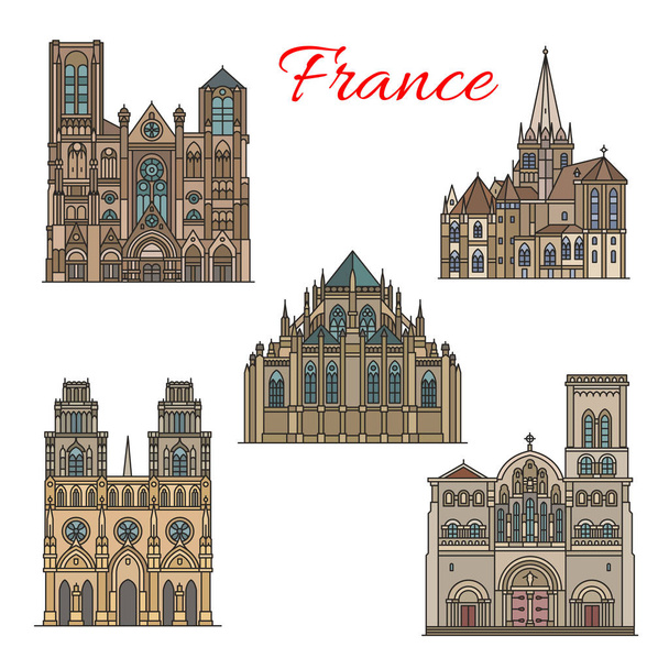 Туристичних визначних пам'яток Франції векторні фасад будівлі - Вектор, зображення
