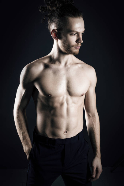 Young ginger topless man studio portrait - Photo, Image