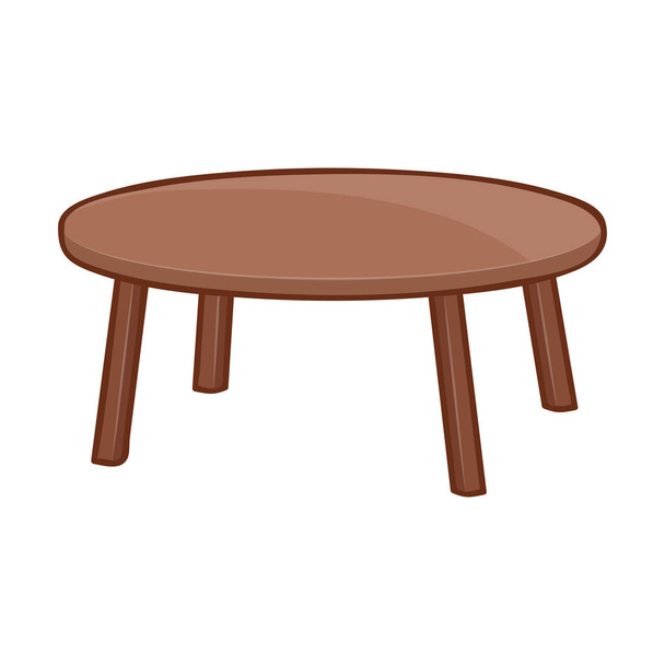 Ξύλινο τραπέζι απομονωμένη εικόνα σε λευκό φόντο - Διάνυσμα, εικόνα