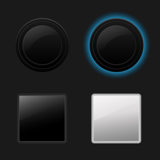 Push black button - Διάνυσμα, εικόνα